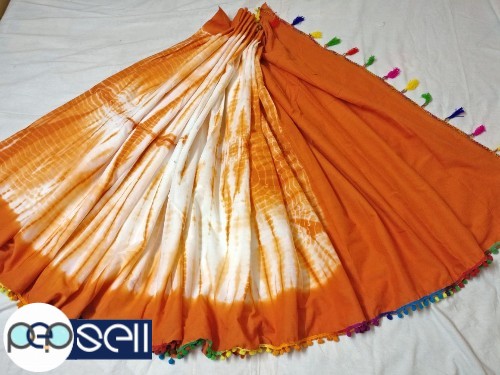 Pompom saree - Soft Cotton malmal Saree with blouse for sale in Kochi 4 