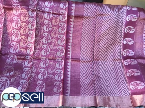 Pure tussar silk half body full jala half body, jala stripes for sale in Kochi 1 