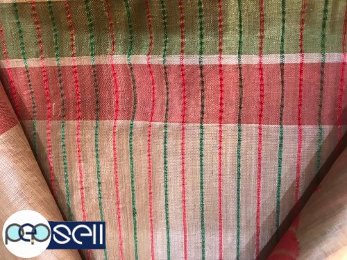Pure tussar silk half body full jala half body, jala stripes for sale in Kochi 2 