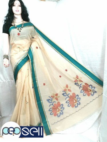 Handloom Pure cotton tant saree for sale in Kochi 1 