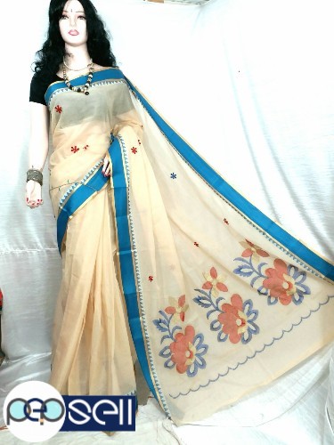 Handloom Pure cotton tant saree for sale in Kochi 2 