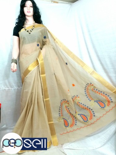 Handloom Pure cotton tant saree for sale in Kochi 4 