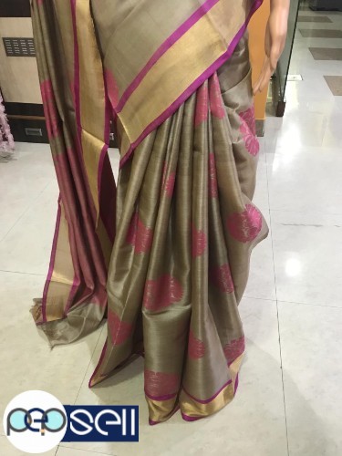 Pure tussar silk saree all over full booti jala for sale in Kochi 0 