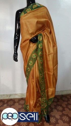 Tussar Cutwork Saree for sale in Kochi Kerala 1 