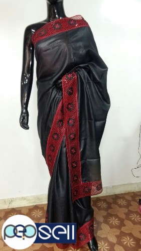 Tussar Cutwork Saree for sale in Kochi Kerala 2 