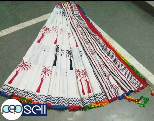 Cotton Pompom sarees with blouse Kerala Ernakulam Kochi 1 