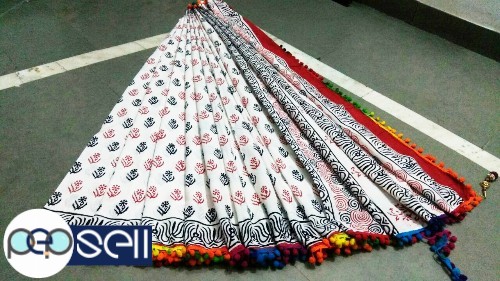 Cotton Pompom sarees with blouse Kerala Ernakulam Kochi 5 