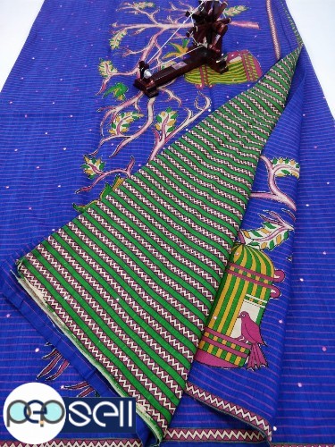 Tussar silk saree with applique work - Kerala Kochi Ernakulam 0 