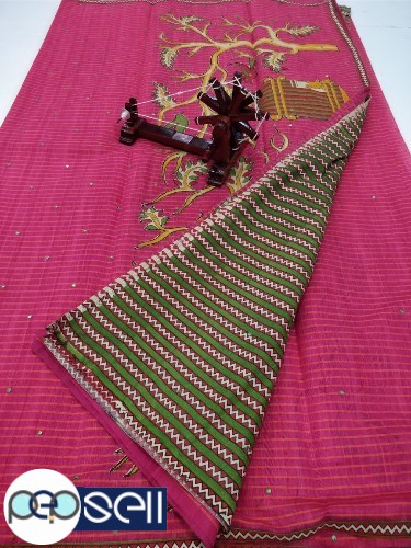 Tussar silk saree with applique work - Kerala Kochi Ernakulam 2 