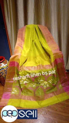 Resham linen with Bangalore silk border jamdan - Kerala - Kochi Ernakulam 3 