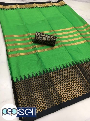 Silk cotton saree with extra blouse Kerala Kochi Ernakulam 3 