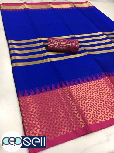 Silk cotton saree with extra blouse Kerala Kochi Ernakulam 4 