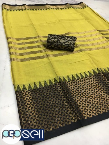 Silk cotton saree with extra blouse Kerala Kochi Ernakulam 5 