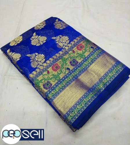 Fancy banarsi saree Fabric silk Cottan Brocade Blouse   - Kerala Kochi Ernakulam 0 