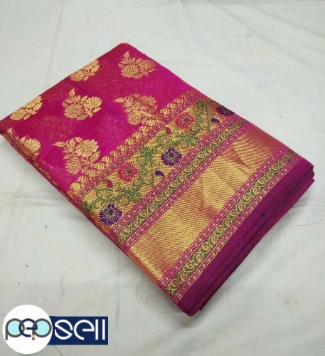Fancy banarsi saree Fabric silk Cottan Brocade Blouse   - Kerala Kochi Ernakulam 2 