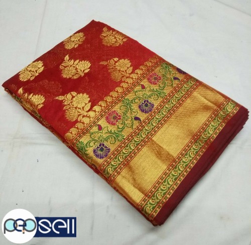Fancy banarsi saree Fabric silk Cottan Brocade Blouse   - Kerala Kochi Ernakulam 4 