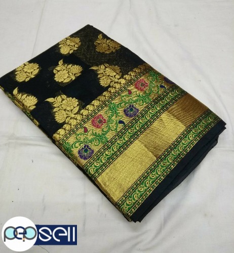 Fancy banarsi saree Fabric silk Cottan Brocade Blouse   - Kerala Kochi Ernakulam 5 