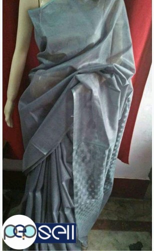 Handloom Koria tussar saree with cut work pallu ..  Running blouse piece Kerala Kochi Ernakulam. 2 