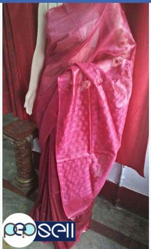 Handloom Koria tussar saree with cut work pallu ..  Running blouse piece Kerala Kochi Ernakulam. 3 