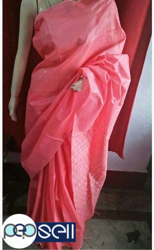Handloom Koria tussar saree with cut work pallu ..  Running blouse piece Kerala Kochi Ernakulam. 4 