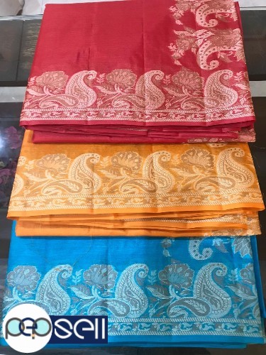  Organic Linen saree with contrast border and Pallu Kerala Kochi Ernakulam 4 