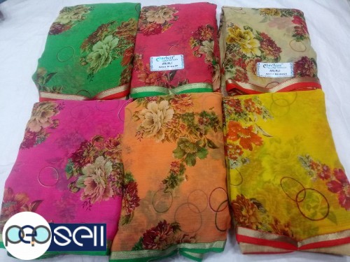 Royal Chiffon Saree Rate - Fabric - Chiffon With Blouse & Beautiful border Kerala Kochi Ernakulam 0 