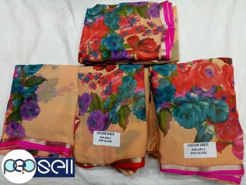 Royal Chiffon Saree Rate - Fabric - Chiffon With Blouse & Beautiful border Kerala Kochi Ernakulam 1 