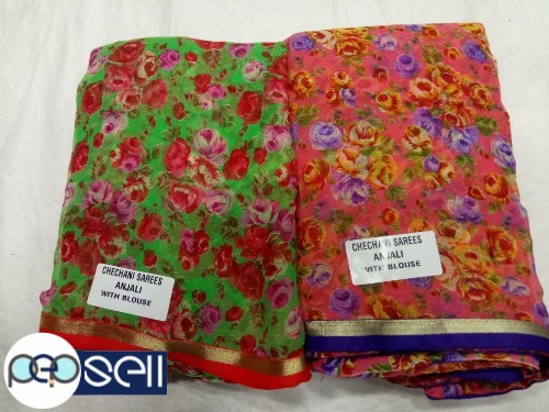 Royal Chiffon Saree Rate - Fabric - Chiffon With Blouse & Beautiful border Kerala Kochi Ernakulam 5 