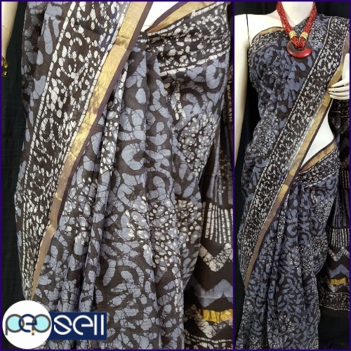  Pure Kota Silk sarees  in fine quality of *batik double dye   With blouse - Kerala Kochi Ernakulam 1 