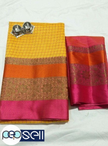 Banarasi fancy and stylish exclusive original Maheshwari soft pure silk cotton saree   With blouse   - Kerala Kochi Ernakulam 0 