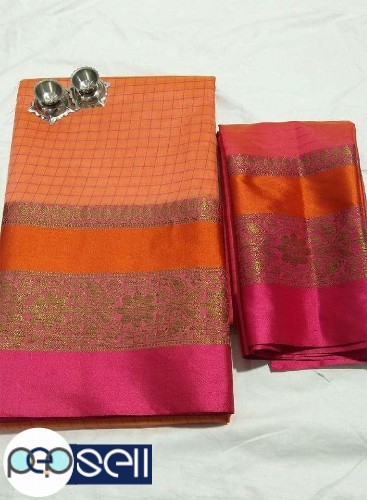 Banarasi fancy and stylish exclusive original Maheshwari soft pure silk cotton saree   With blouse   - Kerala Kochi Ernakulam 3 