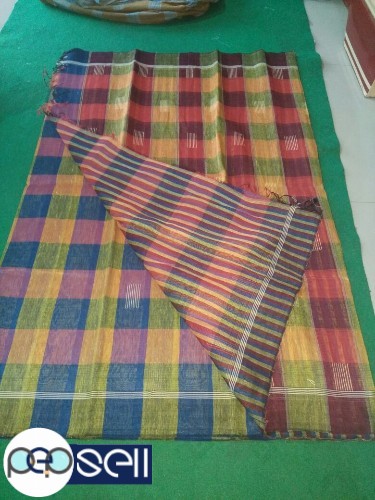 Tassar linen ghicha  silk sarees with bp - Kerala Kochi Ernakulam 0 