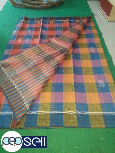Tassar linen ghicha  silk sarees with bp - Kerala Kochi Ernakulam 3 