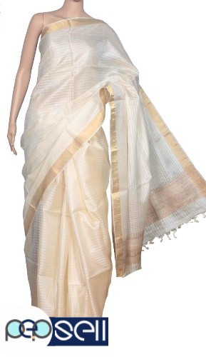 Handwoven pure tussar silk saree - Kerala Kochi Ernakulam 5 