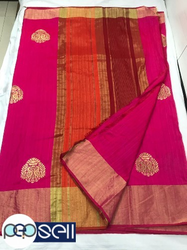 Raw silk saree with embriodery work - Kerala Kochi Ernakulam 0 