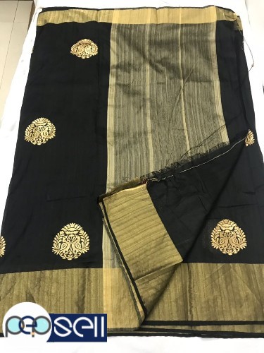 Raw silk saree with embriodery work - Kerala Kochi Ernakulam 1 