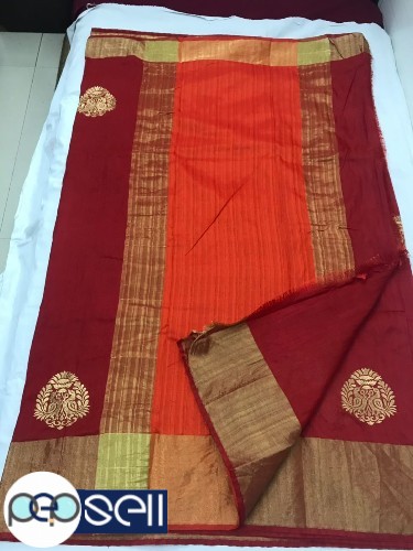 Raw silk saree with embriodery work - Kerala Kochi Ernakulam 3 