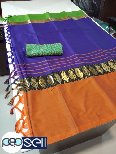 Original Soft cotton silk saree with pan & line design - Kerala Kochi Ernakulam 2 
