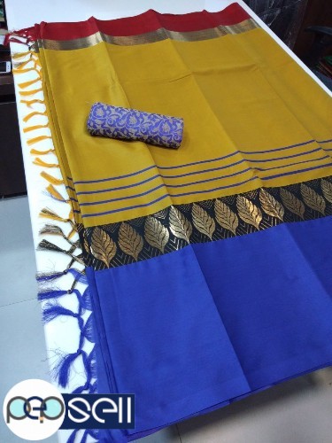 Original Soft cotton silk saree with pan & line design - Kerala Kochi Ernakulam 5 