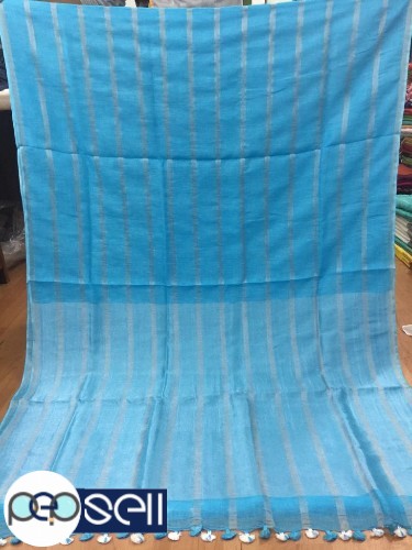 Linen stripe saree 80 thread count - Kerala Kochi Ernakulam 1 