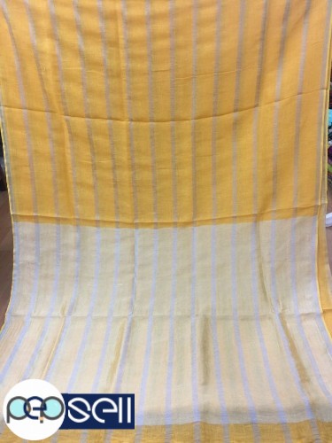 Linen stripe saree 80 thread count - Kerala Kochi Ernakulam 2 