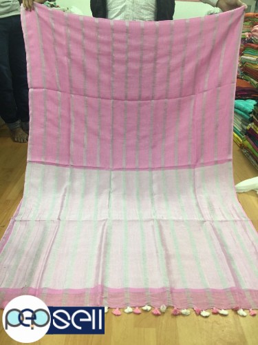 Linen stripe saree 80 thread count - Kerala Kochi Ernakulam 3 
