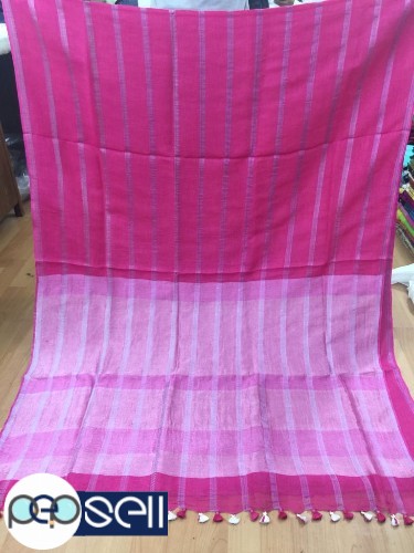 Linen stripe saree 80 thread count - Kerala Kochi Ernakulam 4 