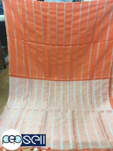 Linen stripe saree 80 thread count - Kerala Kochi Ernakulam 5 