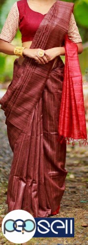 Pure Tussar ghicha silk  saree in tie and die  - Kerala Kochi Ernakulam 0 
