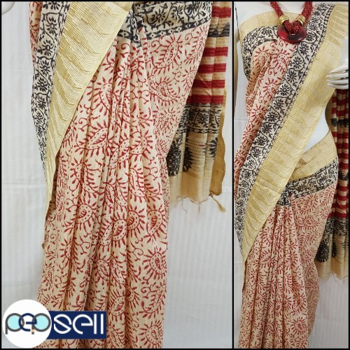 Pure Handloom Cotton Sarees in fine quality of  *Hand Block Print.* - Kerala Kochi Ernakulam 1 