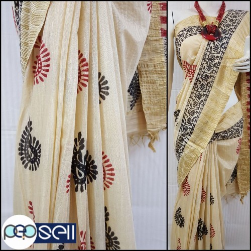 Pure Handloom Cotton Sarees in fine quality of  *Hand Block Print.* - Kerala Kochi Ernakulam 5 