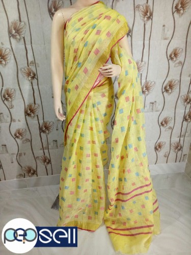 Linen saree by linen  new designs  - Kerala Kochi Ernakulam 1 