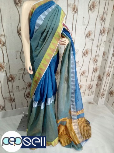 Linen saree by linen  new designs  - Kerala Kochi Ernakulam 4 