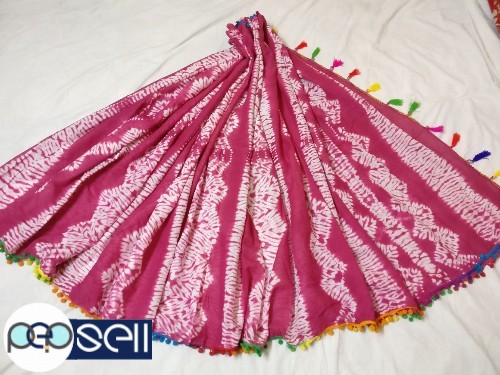 Pompom saree - Soft Cotton malmal Saree with blouse - Kerala Kochi Ernakulam 1 
